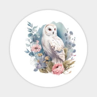 Owl Floral Magnet